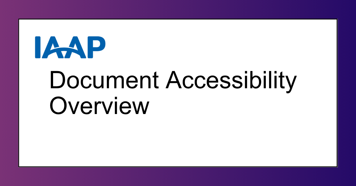 Document Accessibility Overview  ADT01