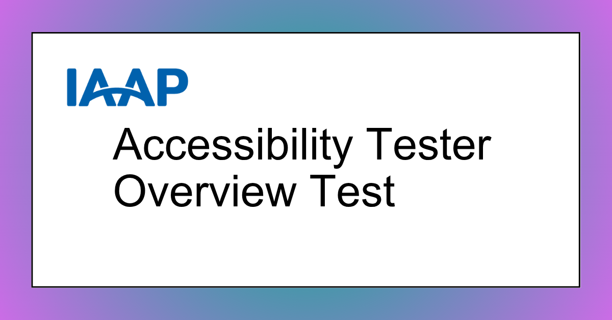 Accessible Tester Test AccTestQuiz
