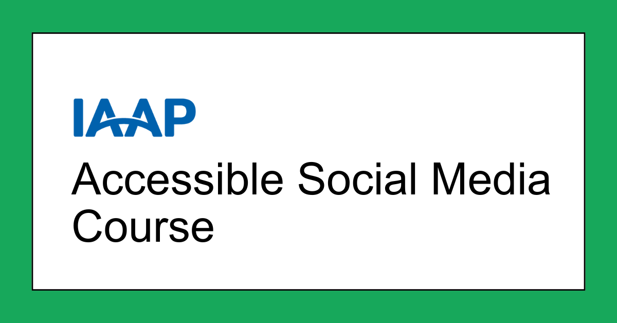 Accessible Social Media Course - English CS206