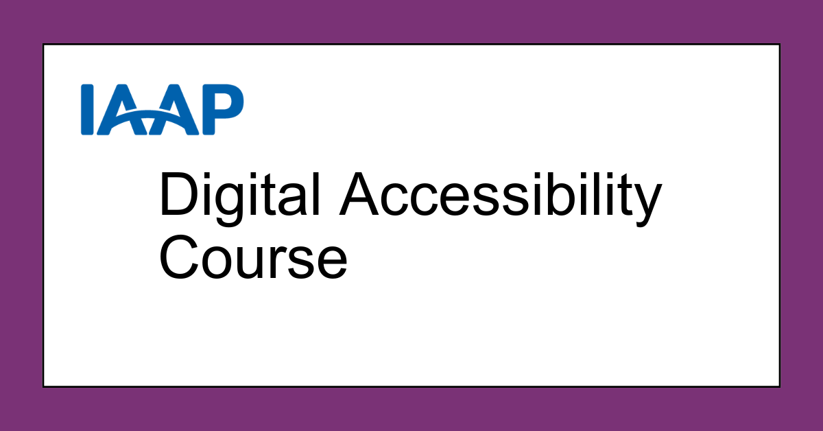 Digital Accessibility Course - English CS207