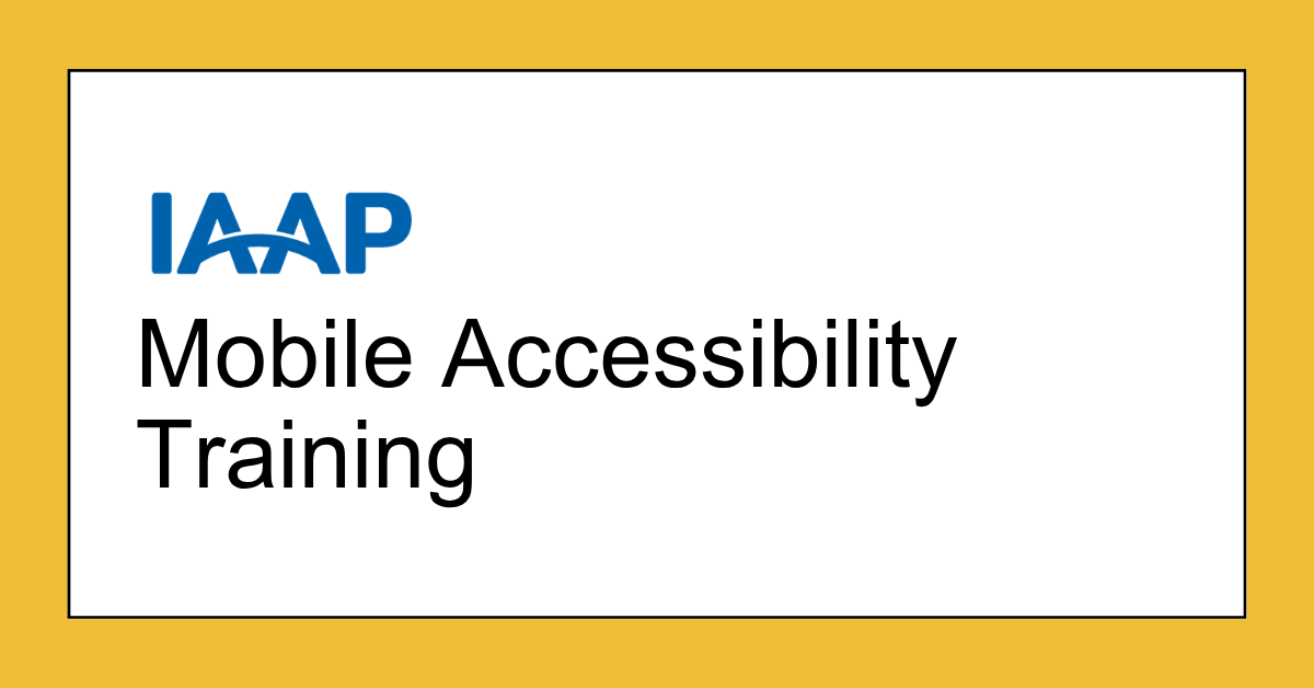 Mobile Accessibility Training - English Mobile